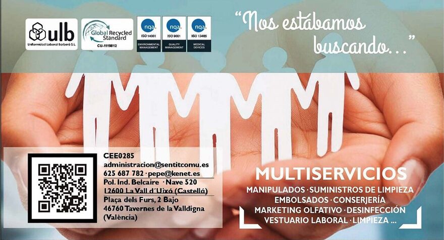 Servicios de multiservicios, limpieza y conserjería de Sentit Comú Centro Especial de Empleo
